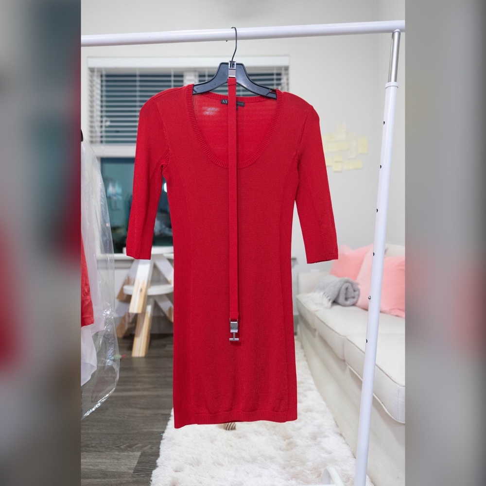 Armani Exchange Belted Mini Dress